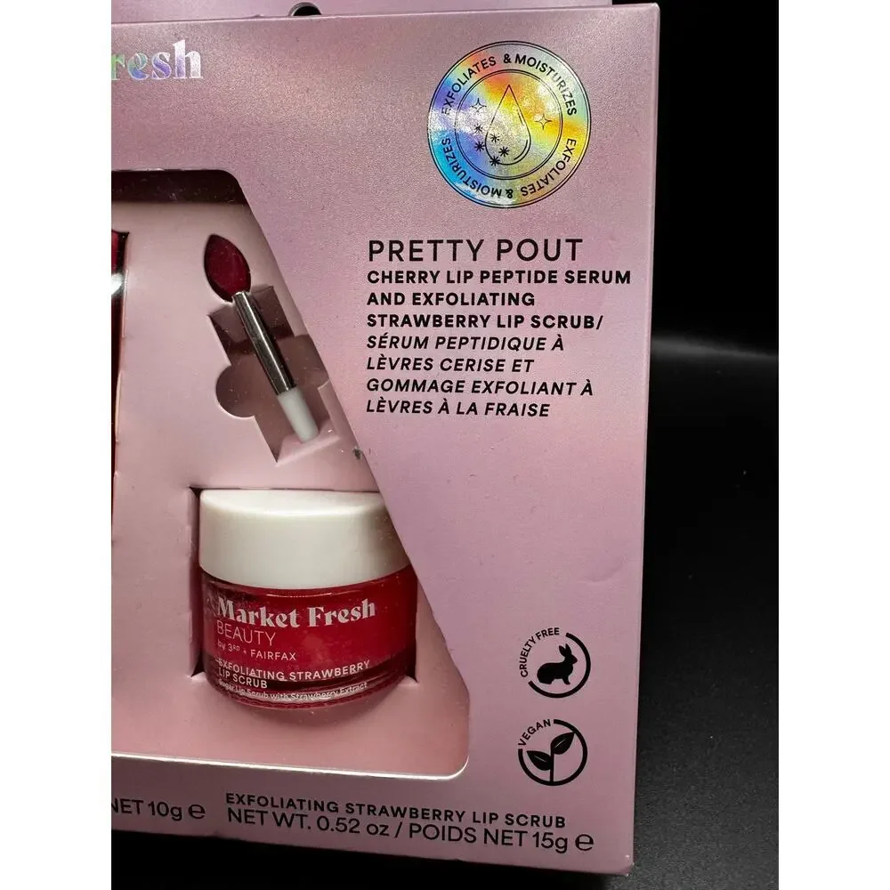 NWT Market Fresh Pretty Pout Lip Scrub & Peptide Serum
